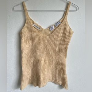 TSE Bergdorf Goodman 100% Cashmere Crochet Crop Tank Top